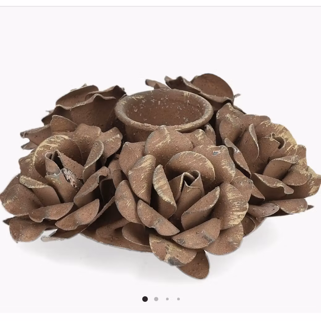 Ljusstake Mirre Floral Brown