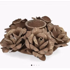Ljusstake Mirre Floral Brown