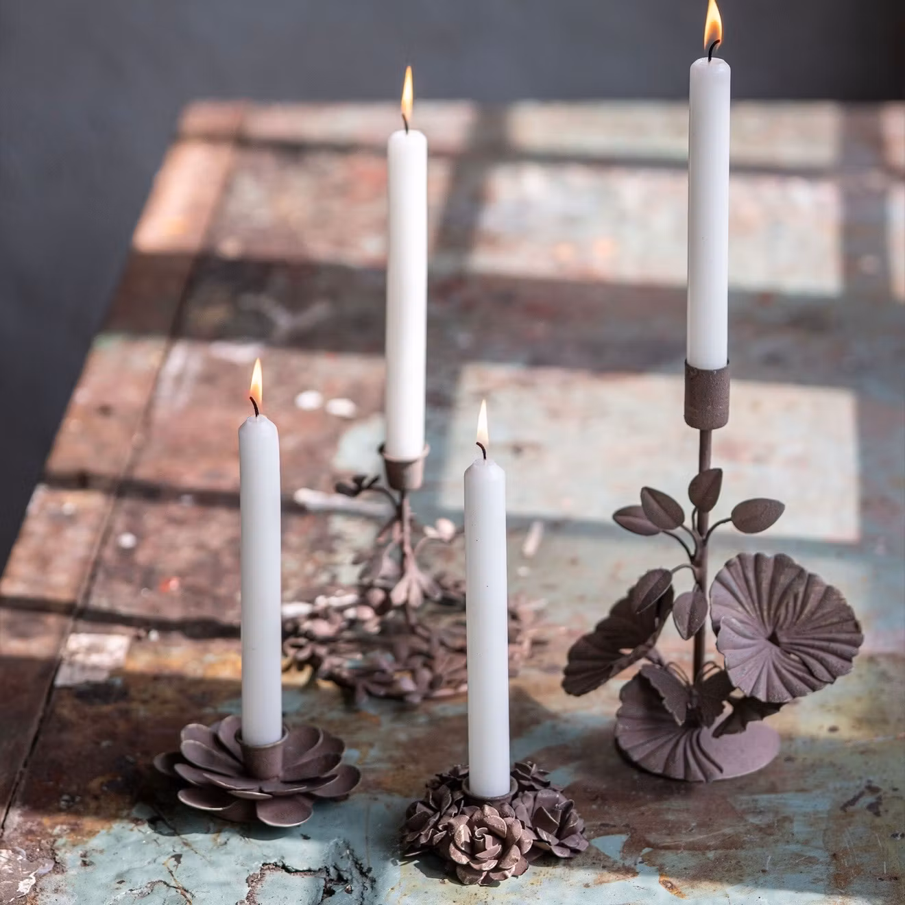 Ljusstake Inse Floral Brown