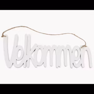 Hänge Velkommen Vit