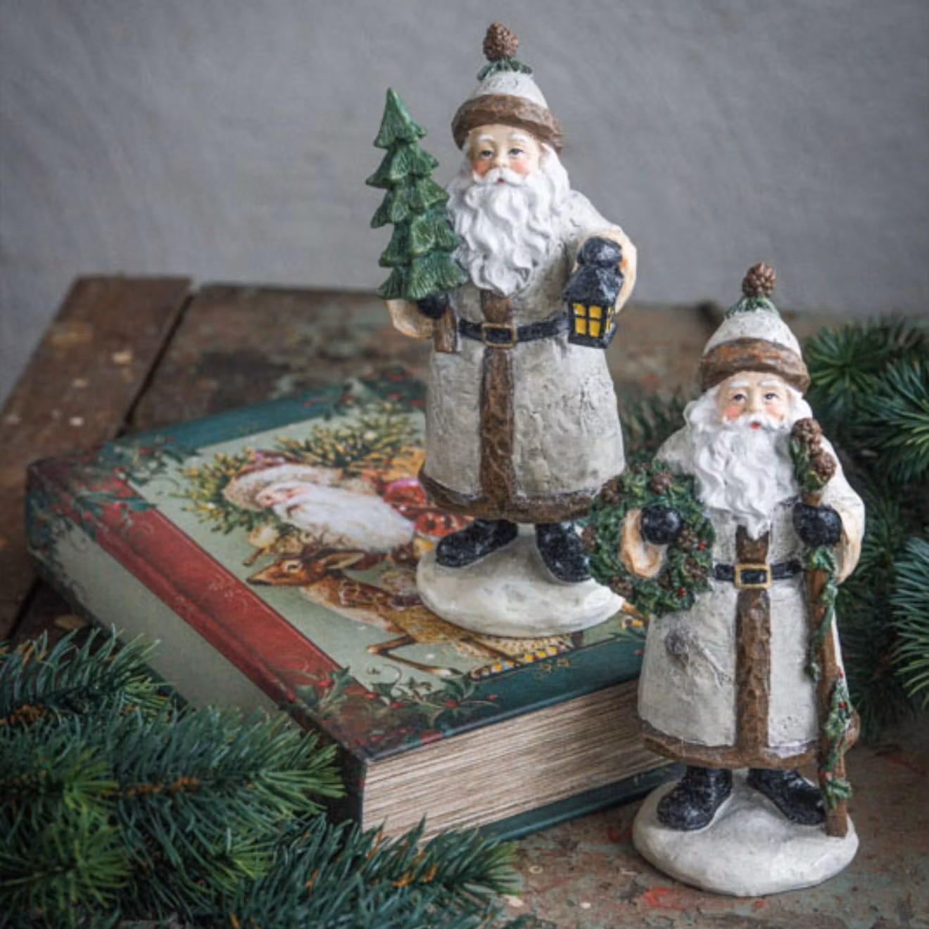 Tomte Med Gran/Krans Mix