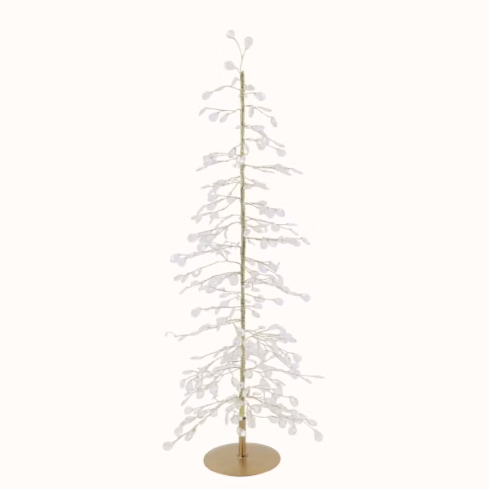 Julgran m. prismor och guldtråd
