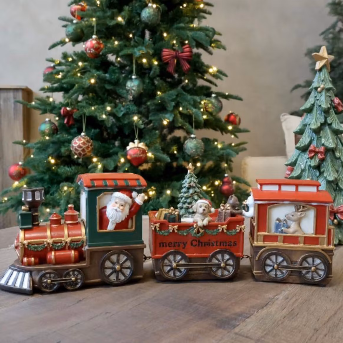 Noël Juletåg m. 2 vagnar och ledbelysning