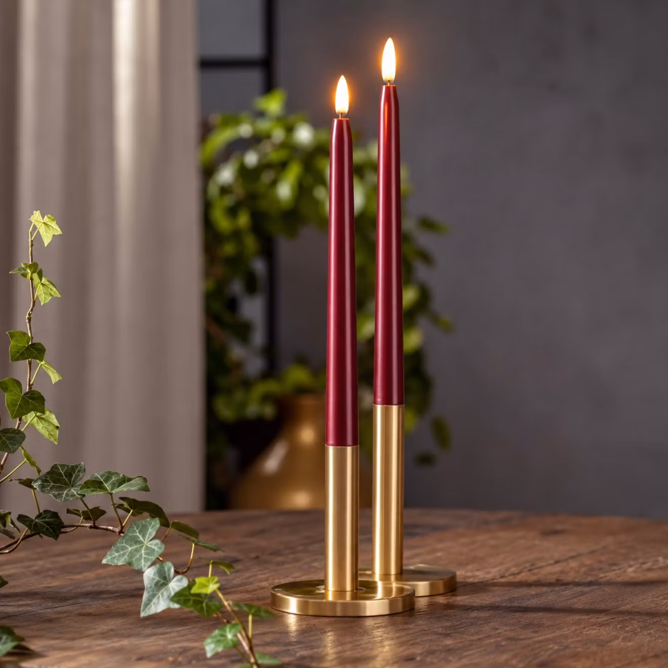 LED Antikljus 2-pack Flamme Metal