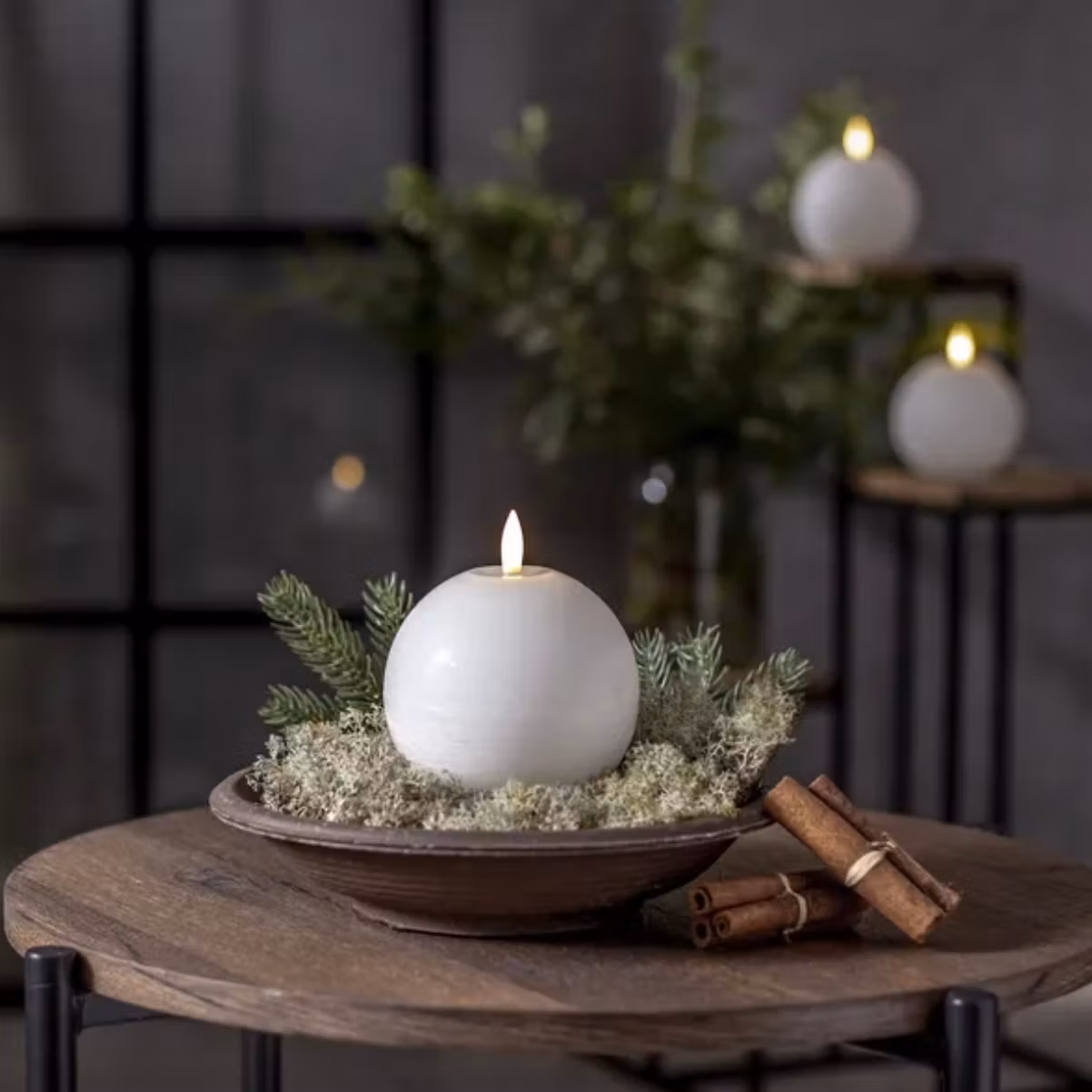 LED Blockljus Flamme Rustic