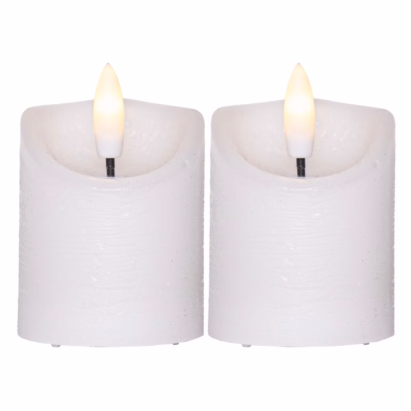 LED Blockljus 2-pack Flamme Rustic ink Batteri