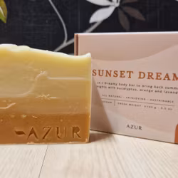 Sunset Dreams – kallrörd naturtvål med eukalyptus, apelsin och lavendel