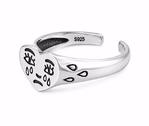 Crying heart ring
