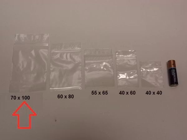 Blixtlåspåsar / Zippåsar: 70x100 mm (300 st)