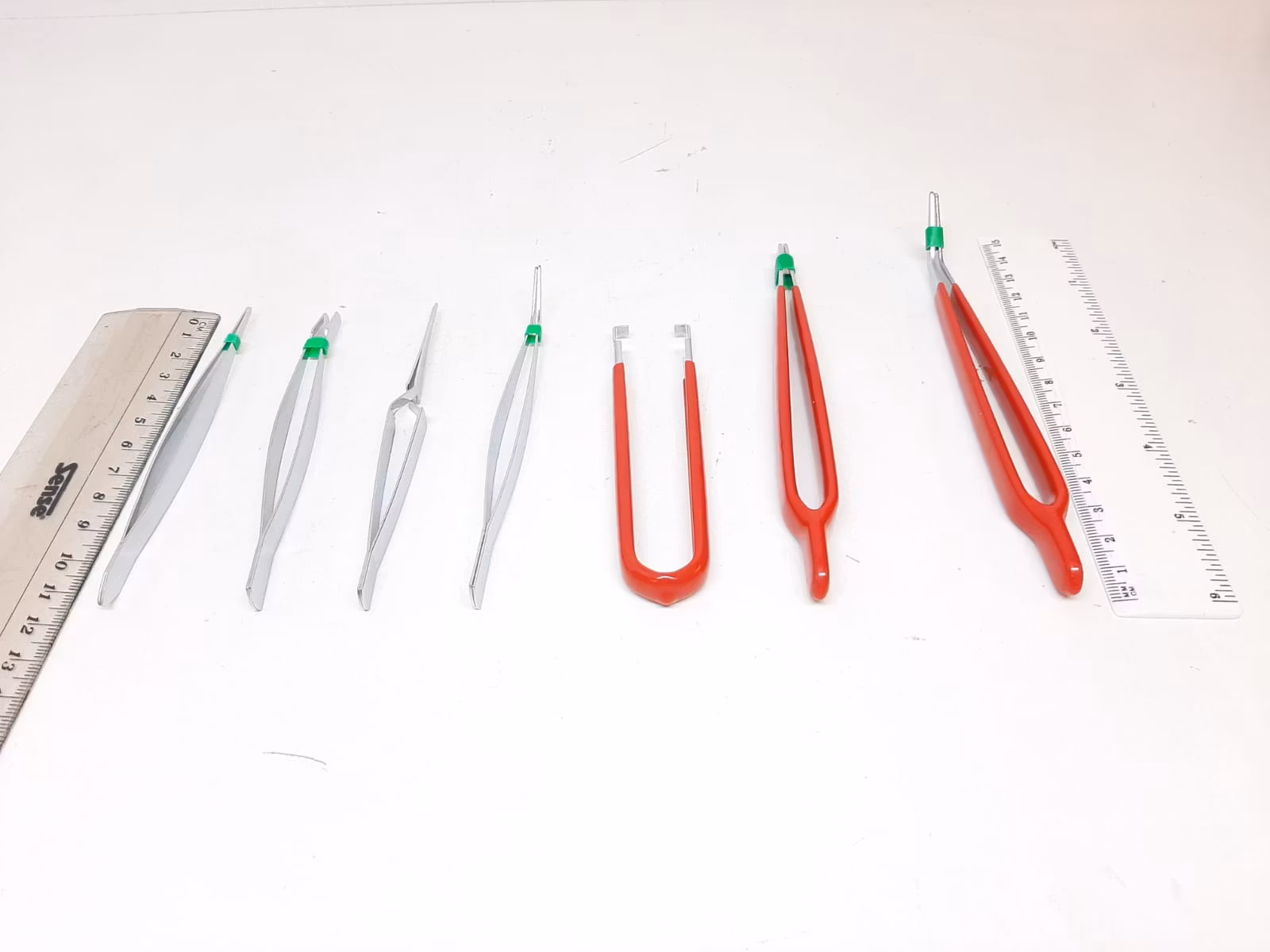 Set: 7 pincetter (Klocka/urmakeri verktyg) Pincett