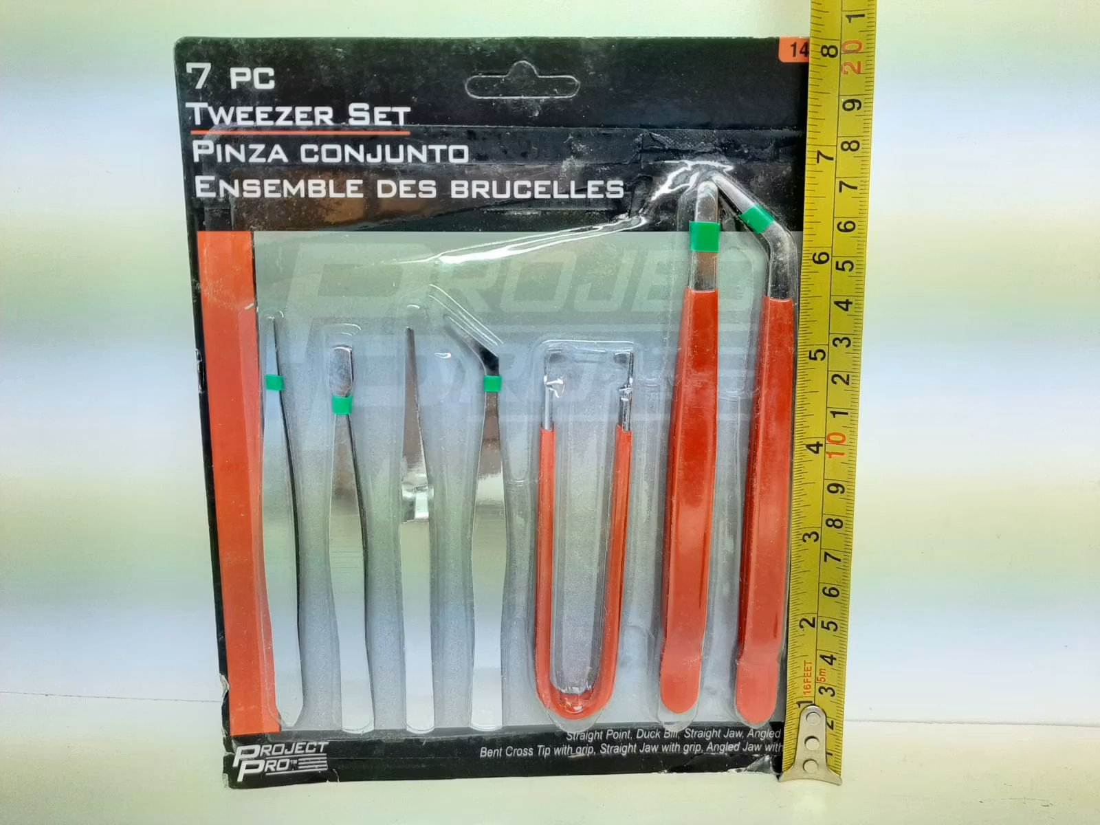 Set: 7 pincetter (Klocka/urmakeri verktyg) Pincett