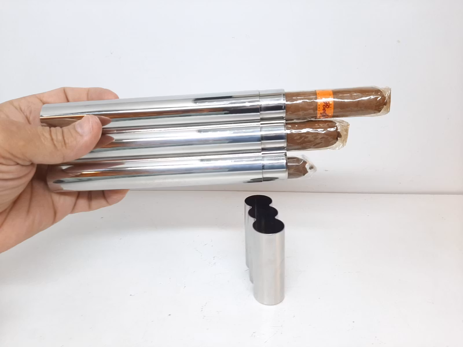 Cigarrfodral / Cigarretui Metall XXL (3 cigarrer)