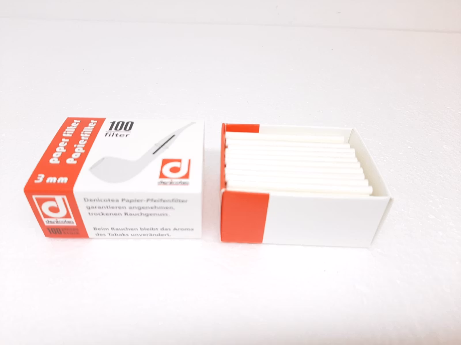 Denicotea Pappersfilter 3mm (1 förpackning X 100 filter)
