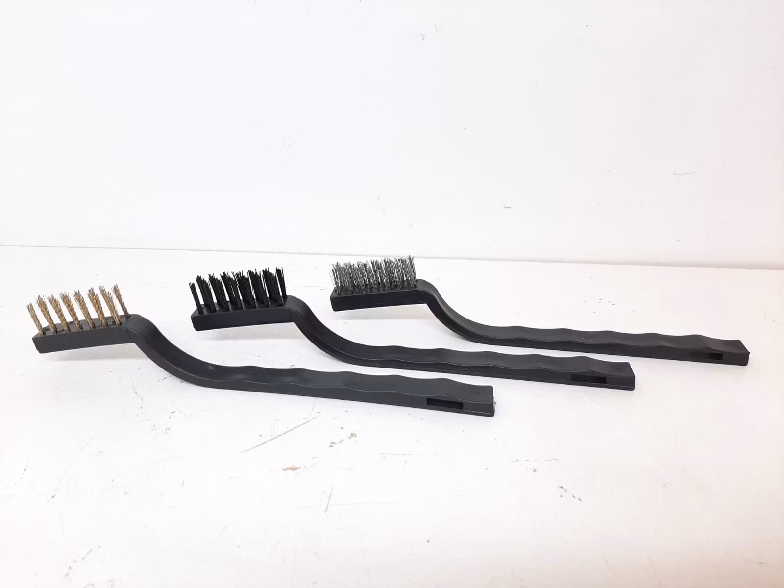 Stålborste Set 3st (metall + mässing + nylon)