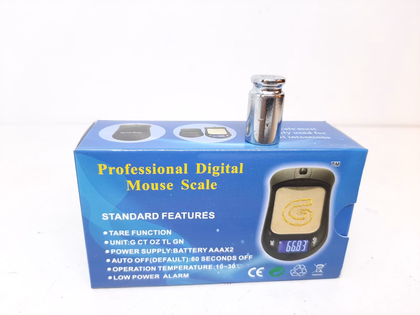 Digitalvåg Datormus (100 / 0.01 gram) + Vikt (20 g)