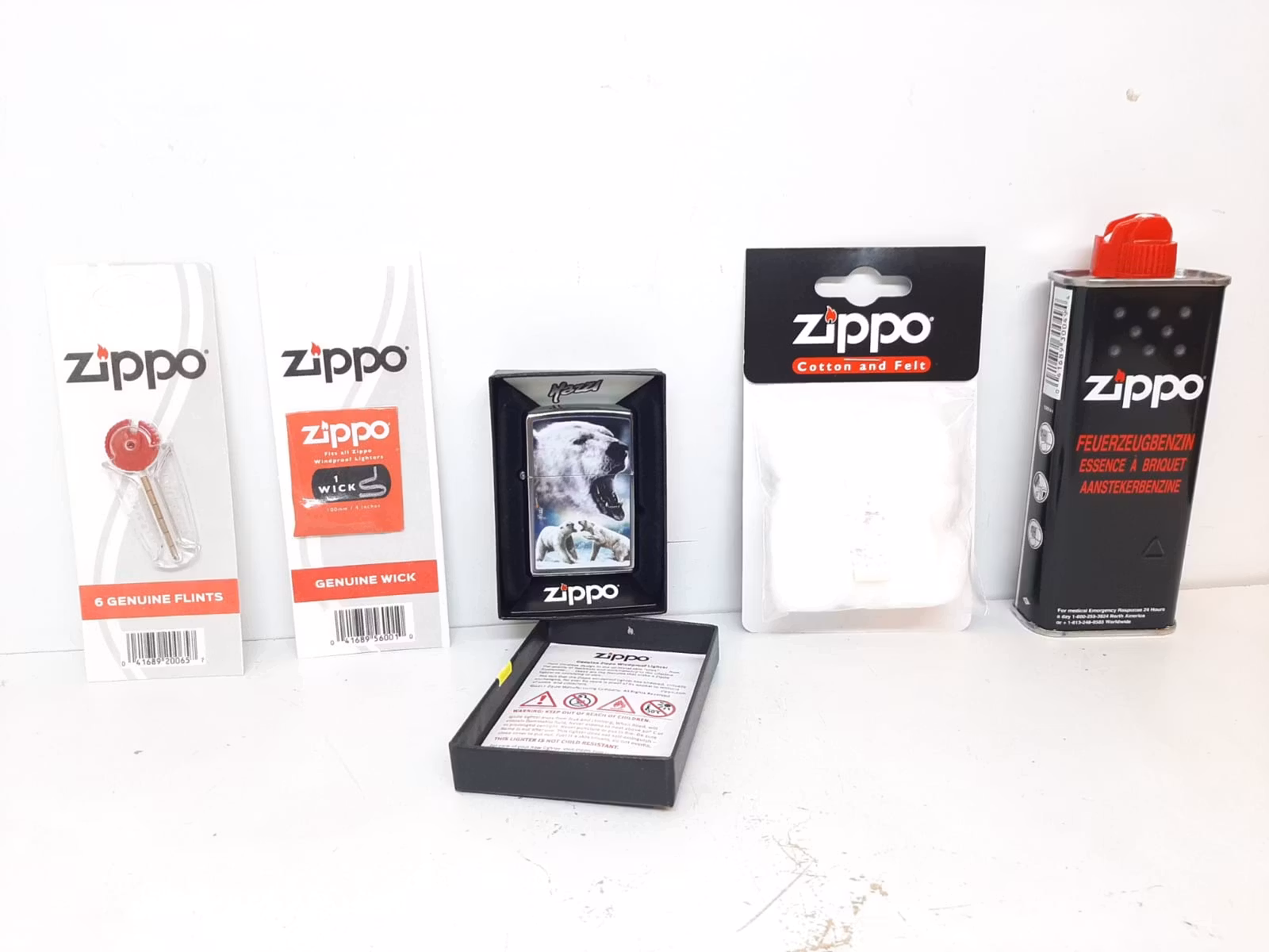Zippotändare ICE BEAR + tillbehör
