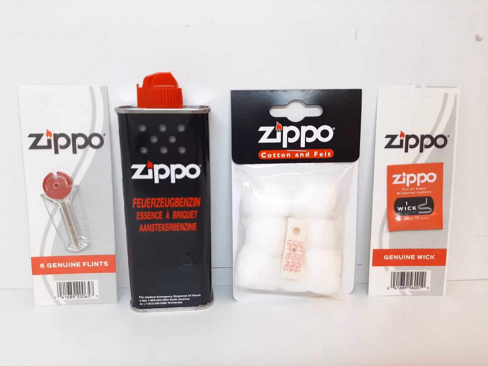 Zippo Tillbehör: Bensin + stift + vekar + bomull