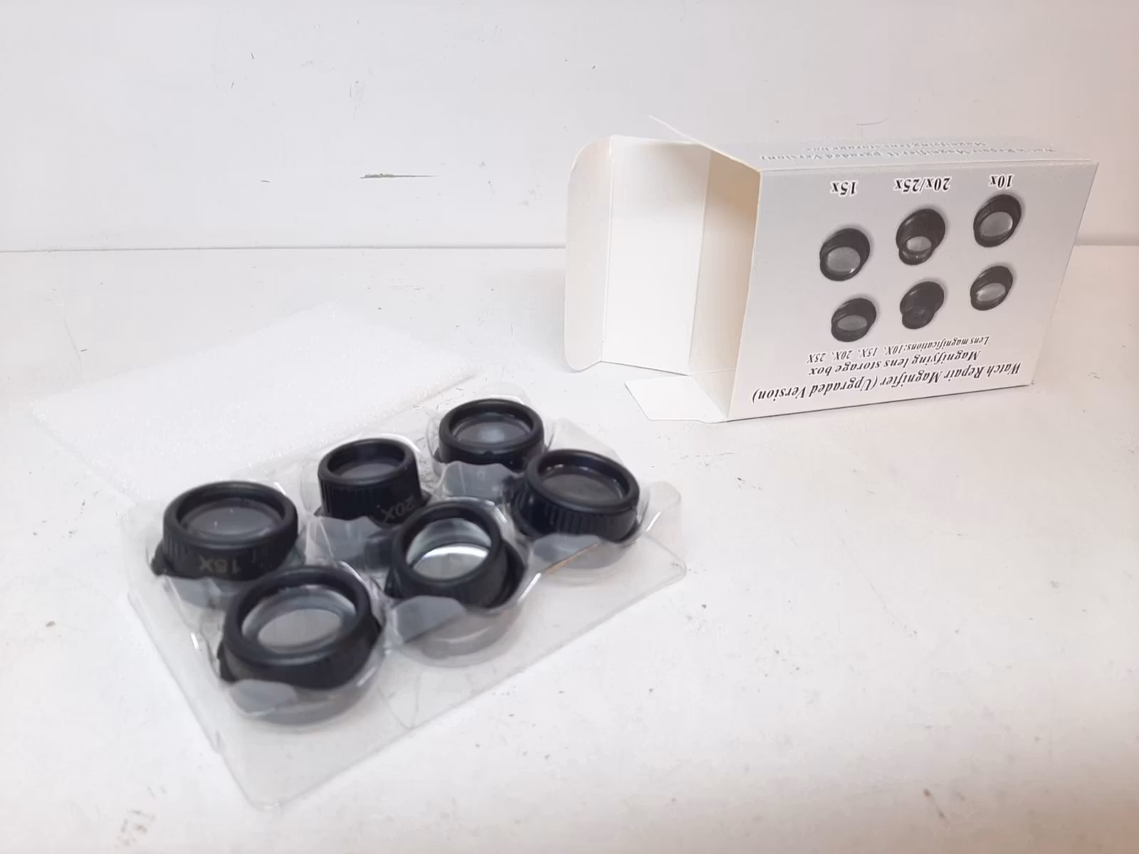 Förstoringsglasögon (10x , 15x , 20x , 25x) + LED