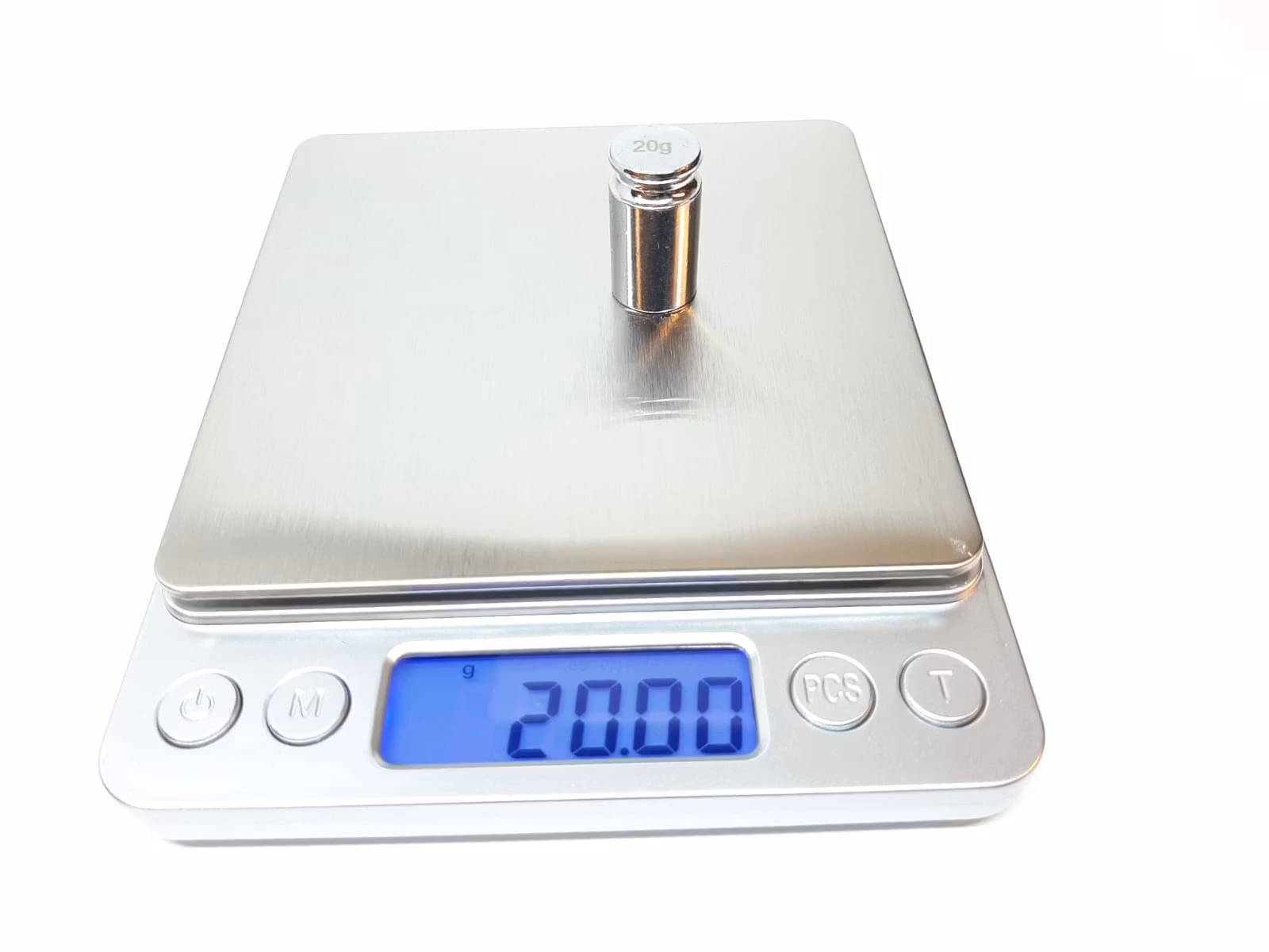 Digitalvåg (500 / 0.01 gram) + Vikt (20 g)