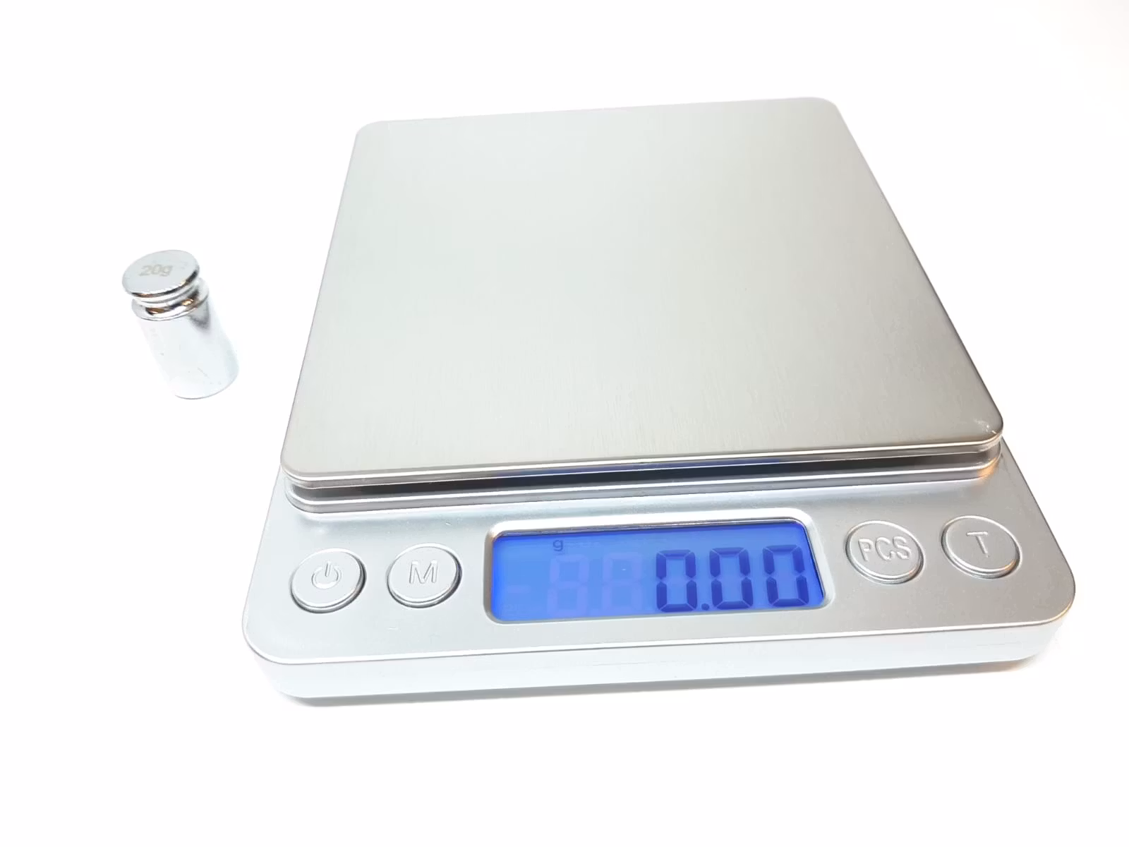Digitalvåg (500 / 0.01 gram) + Vikt (20 g)