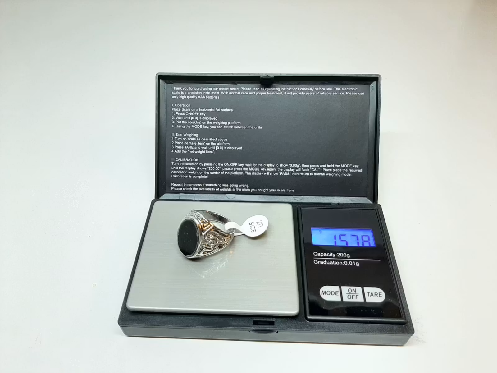 Digitalvåg (200 / 0.01 gram) + Vikt (10 g)