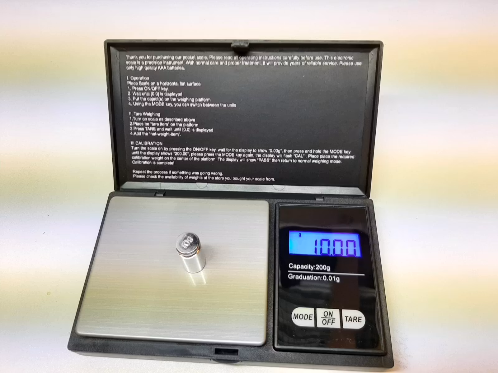 Digitalvåg (200 / 0.01 gram) + Vikt (10 g)