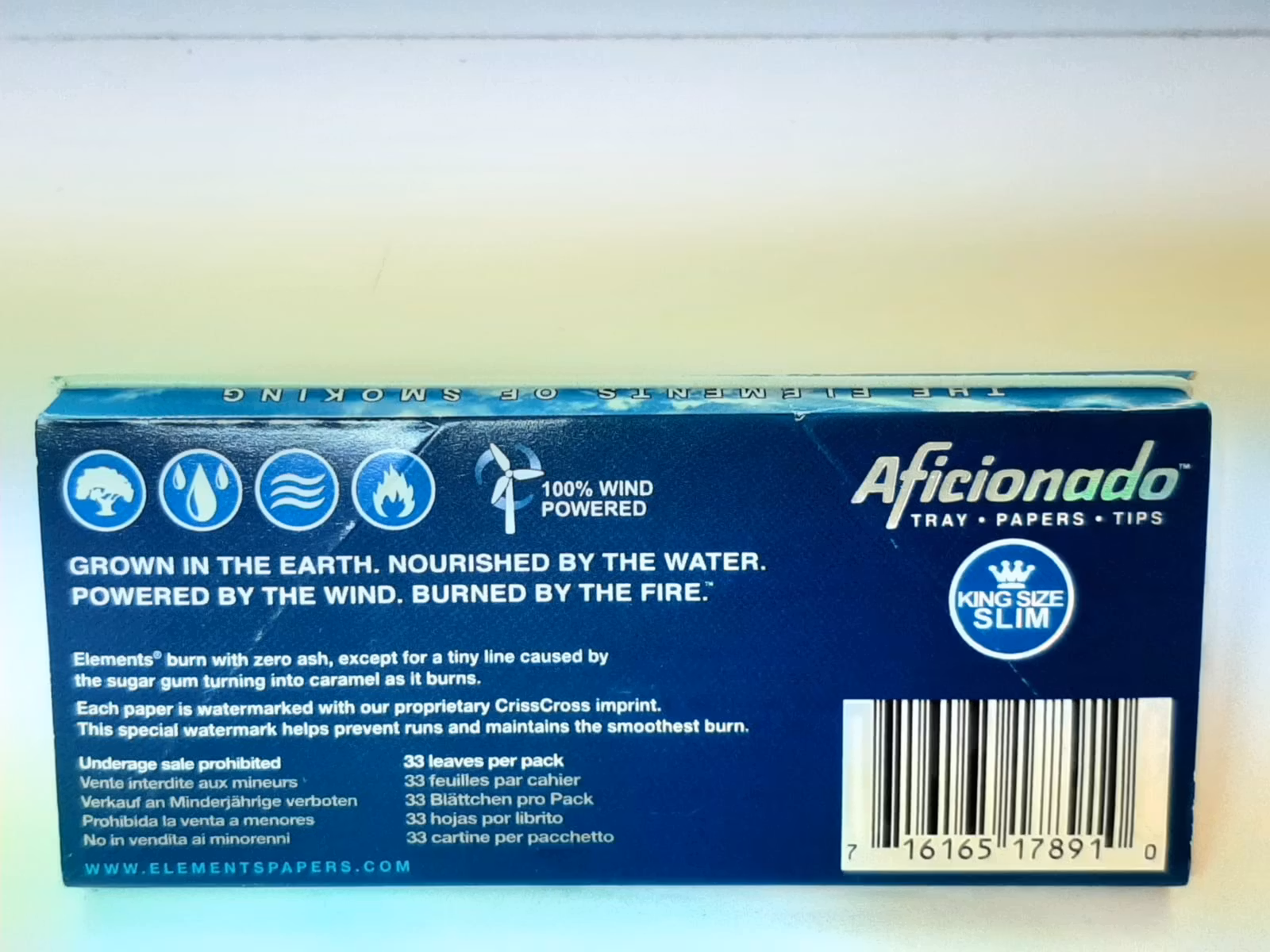 Elements Slims + Filter Aficionado 6 st (cigarettpapper)