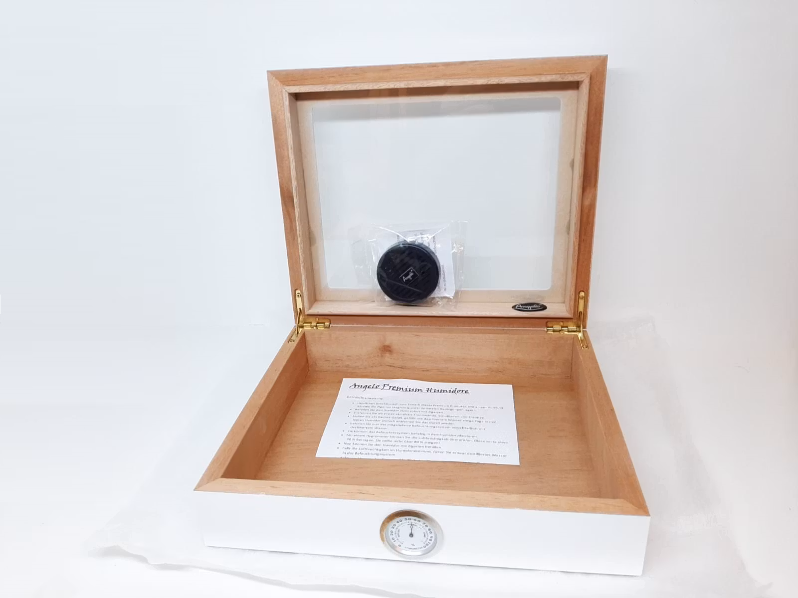 Cigarrhumidor Angelo WHITE Glas