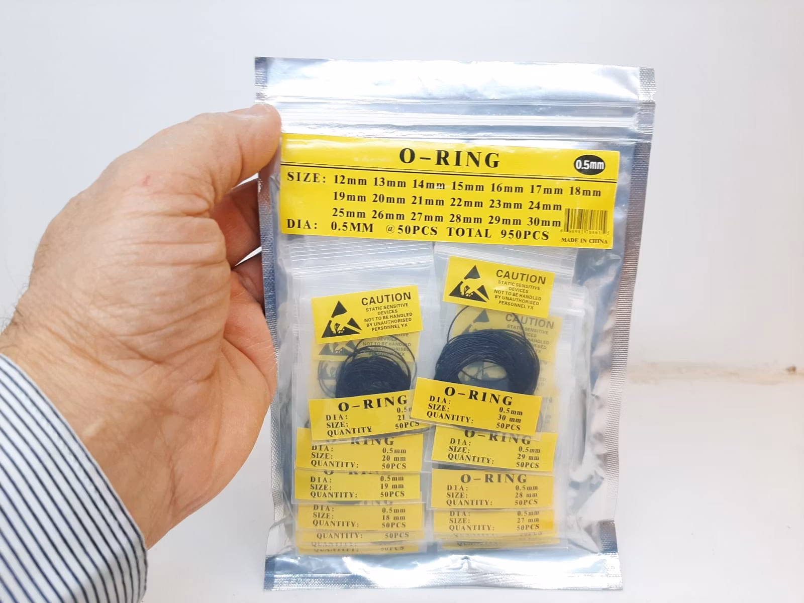 950 st: O-ringar 12-30mm / 0.5 mm (packning / tätning)