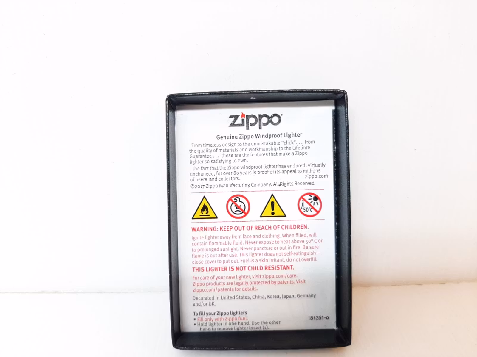 Zippotändare SLIM Blank + tillbehör