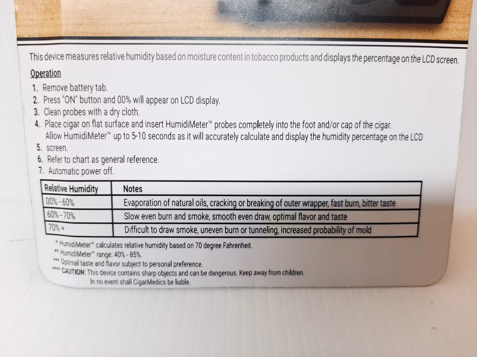 Cigarr Fuktmätare / Humidimeter / Kalibrering (Fukt mätare)