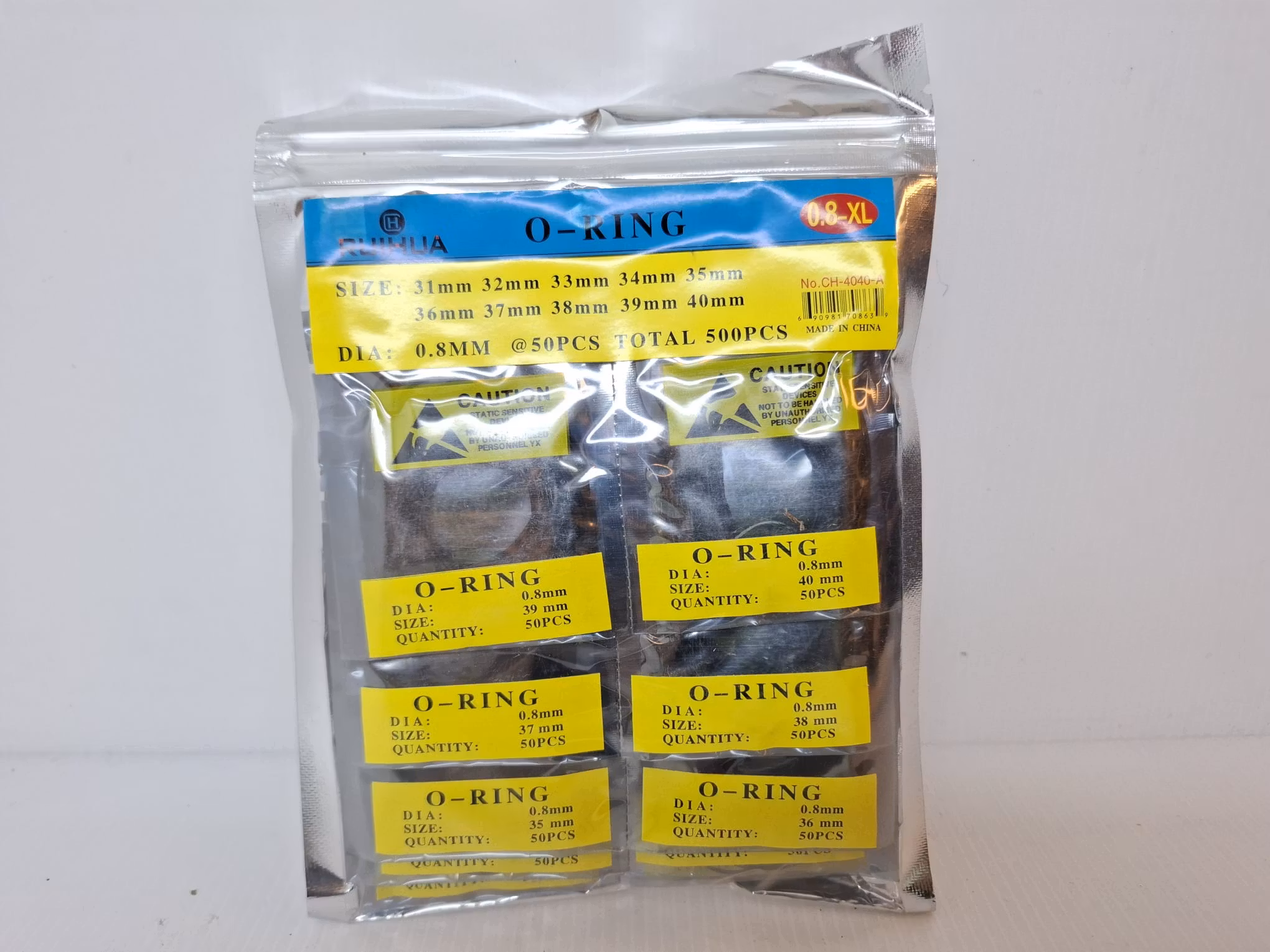 500 st: O-ringar 31-40mm (0.8-XL) (packning / tätning)