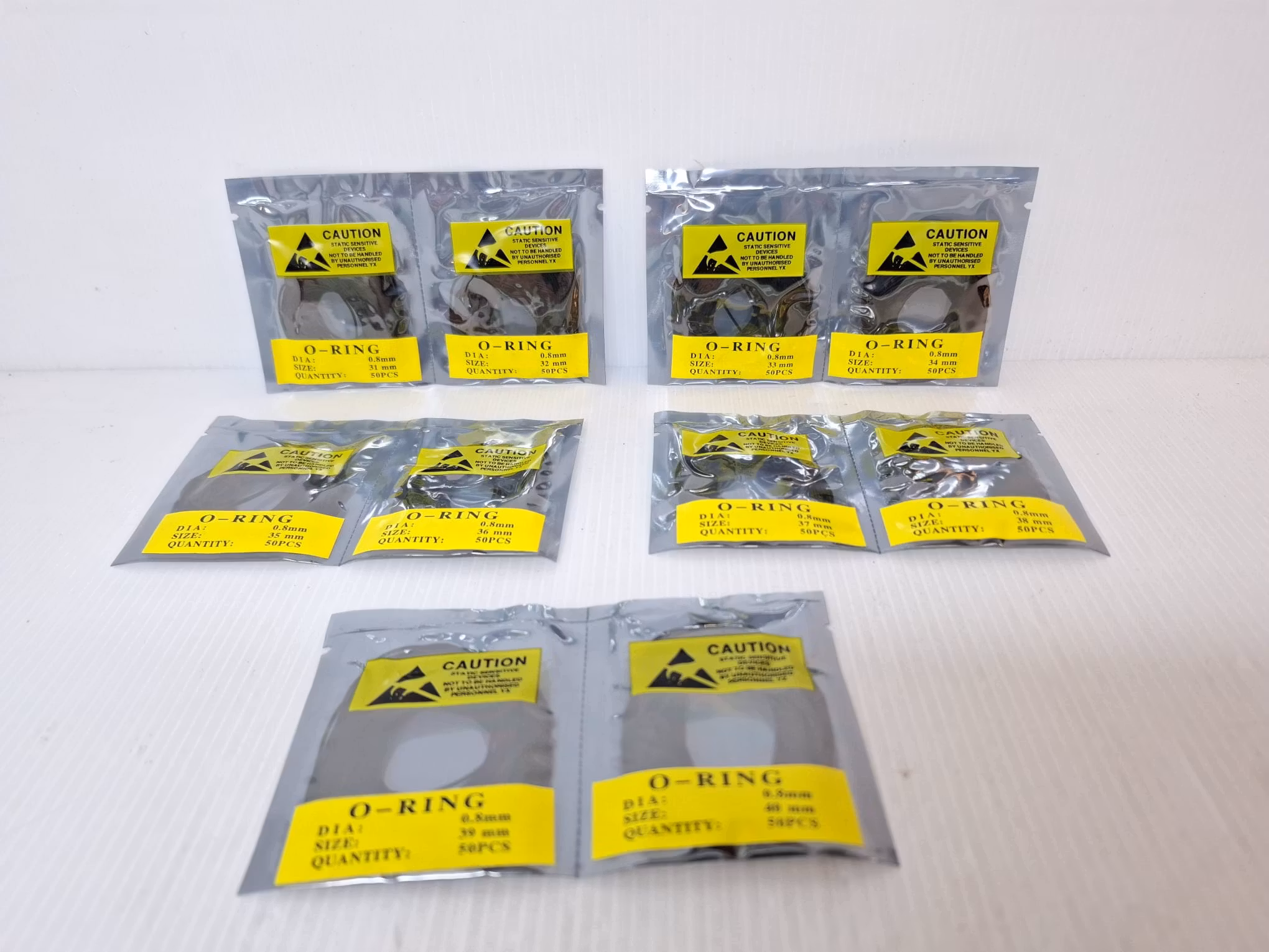 500 st: O-ringar 31-40mm (0.8-XL) (packning / tätning)
