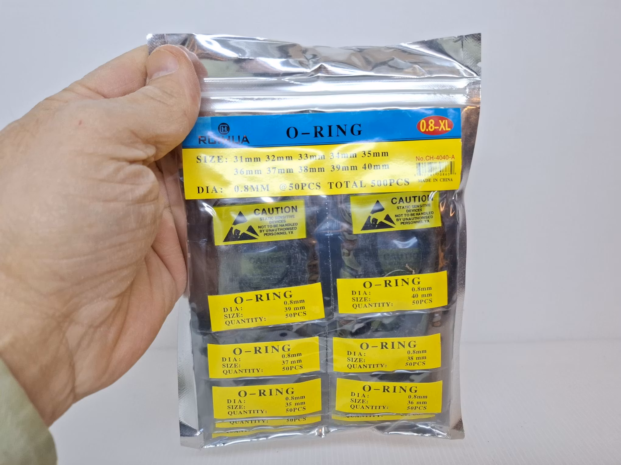 500 st: O-ringar 31-40mm (0.8-XL) (packning / tätning)