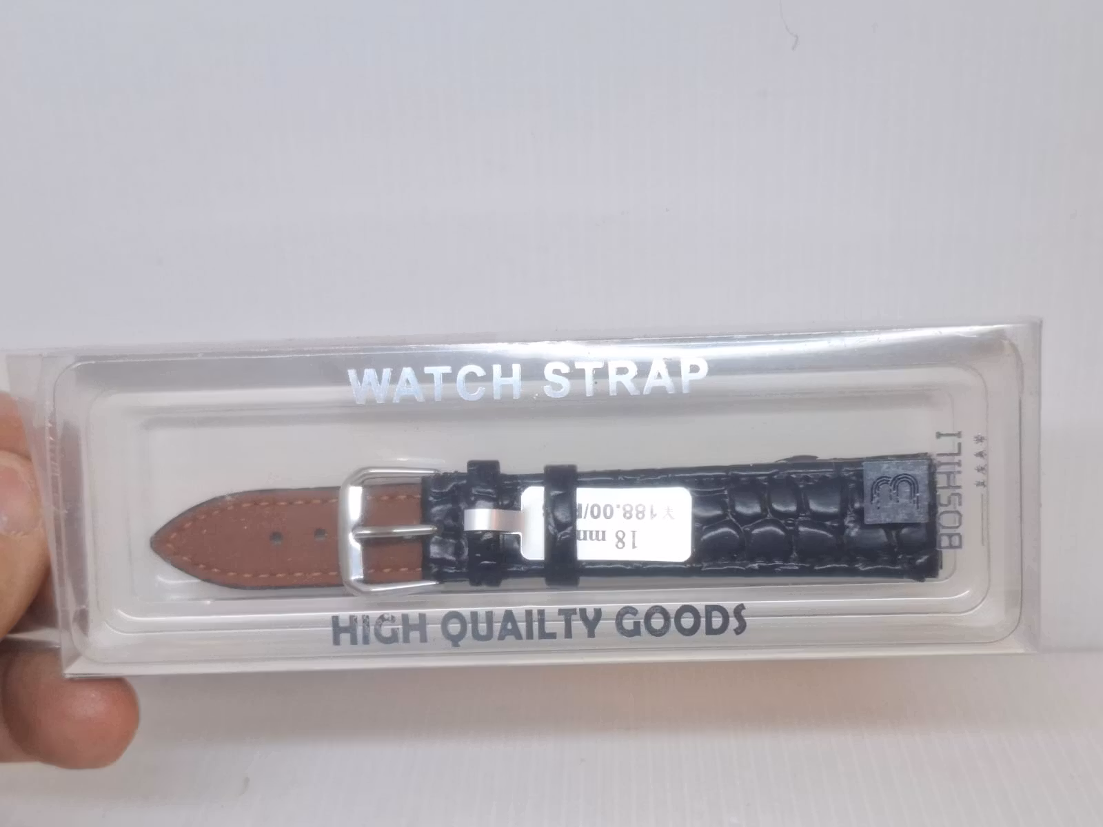 Armband SVART "KROKODIL" (18 mm)