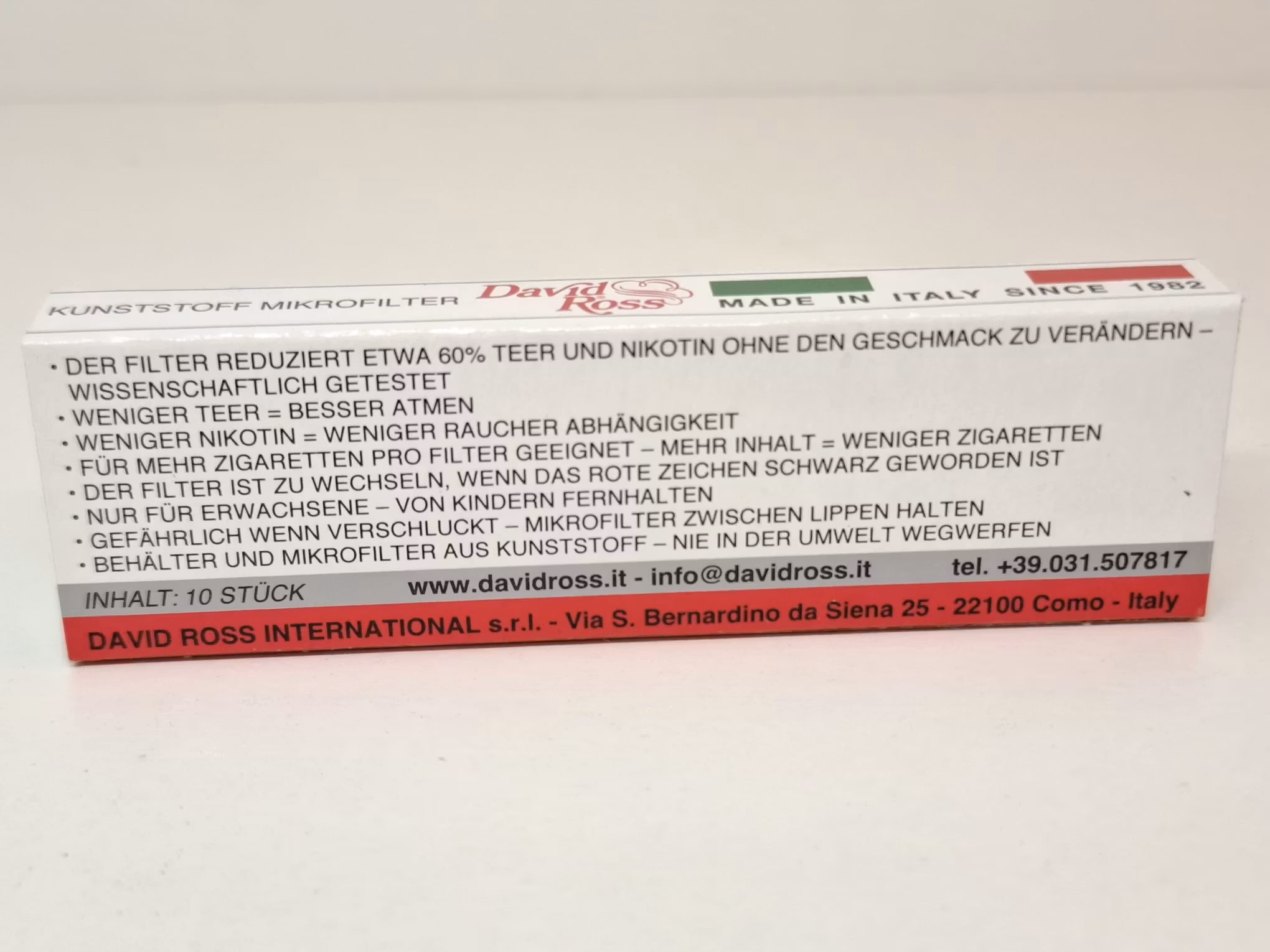 5 paket: DAVID ROSS Filter munstycke (cigarett)