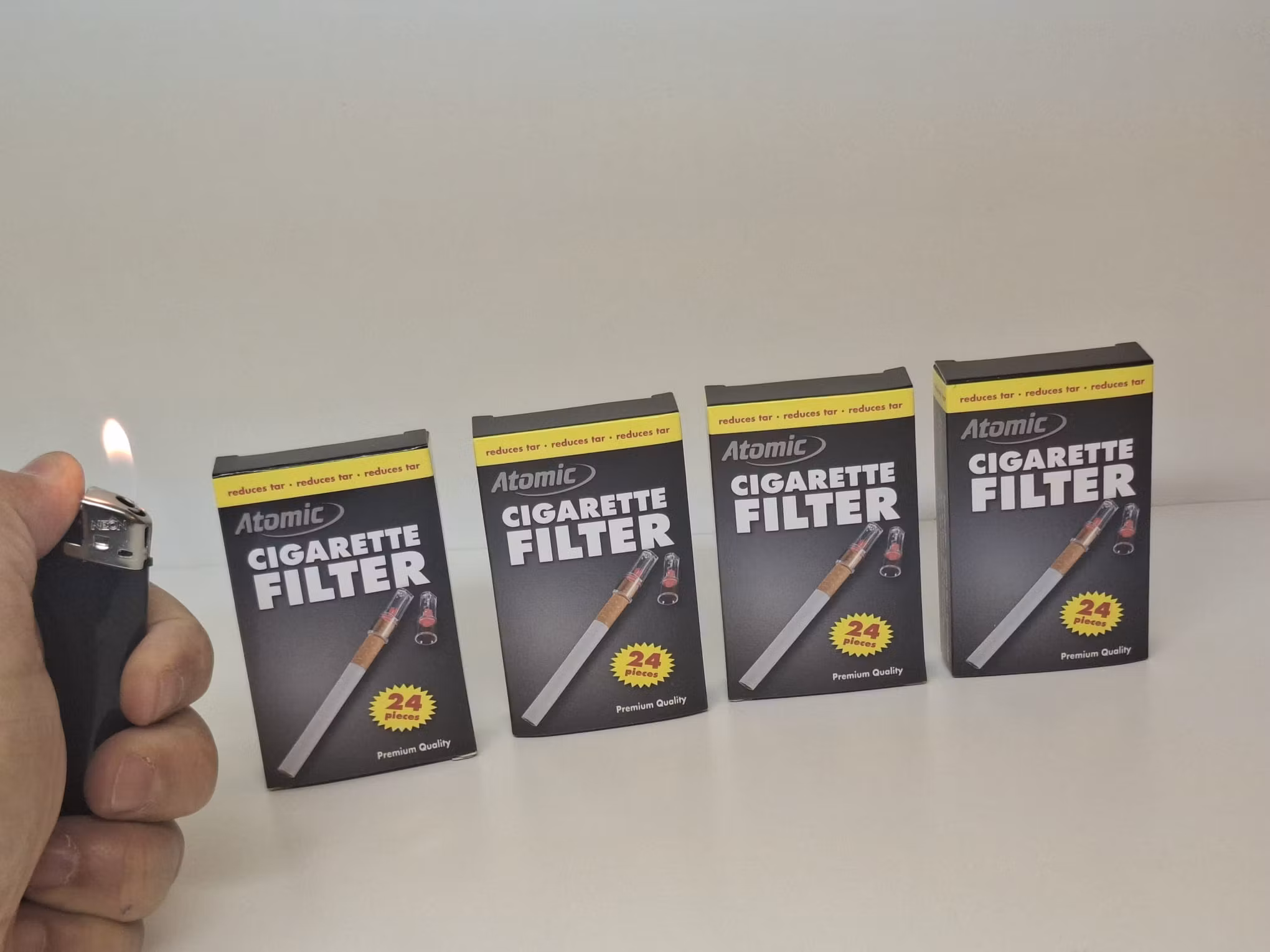 4 paket: ATOMIC Filter munstycke (cigarett)