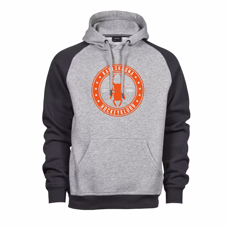 KHK baseball hoodie Sr, grå -rund logo