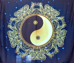 Yin och yang gyllene sol tarot bordsduk väggdekoration