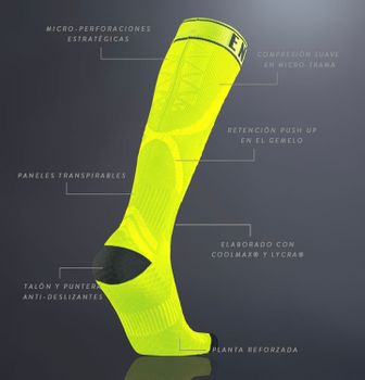 Padel/tennis kompression strumpor Yellow Herr