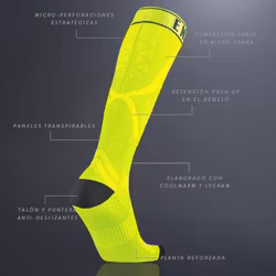 Padel/tennis kompression strumpor Yellow Herr