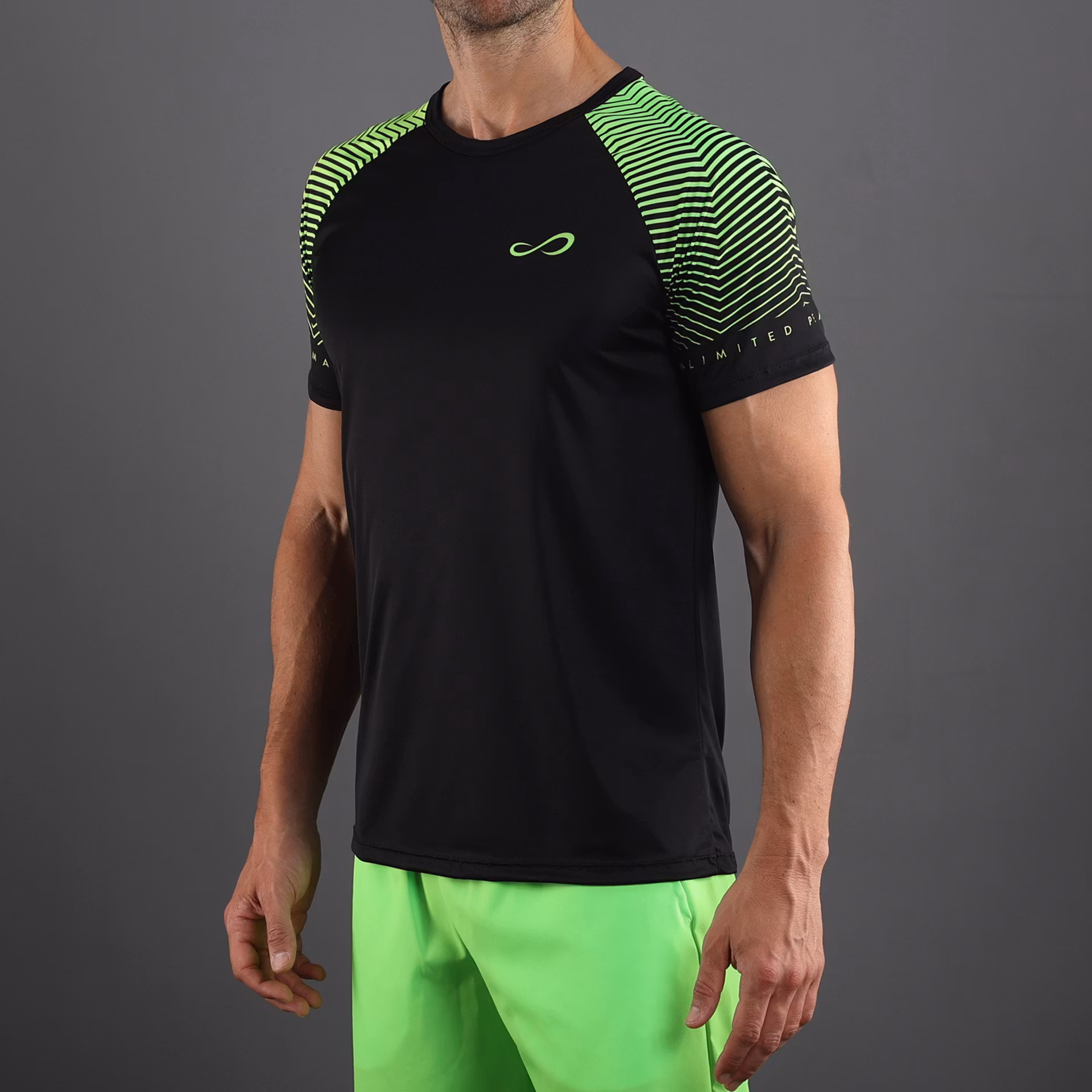 T-shirt Feisty Sleeves Black Green