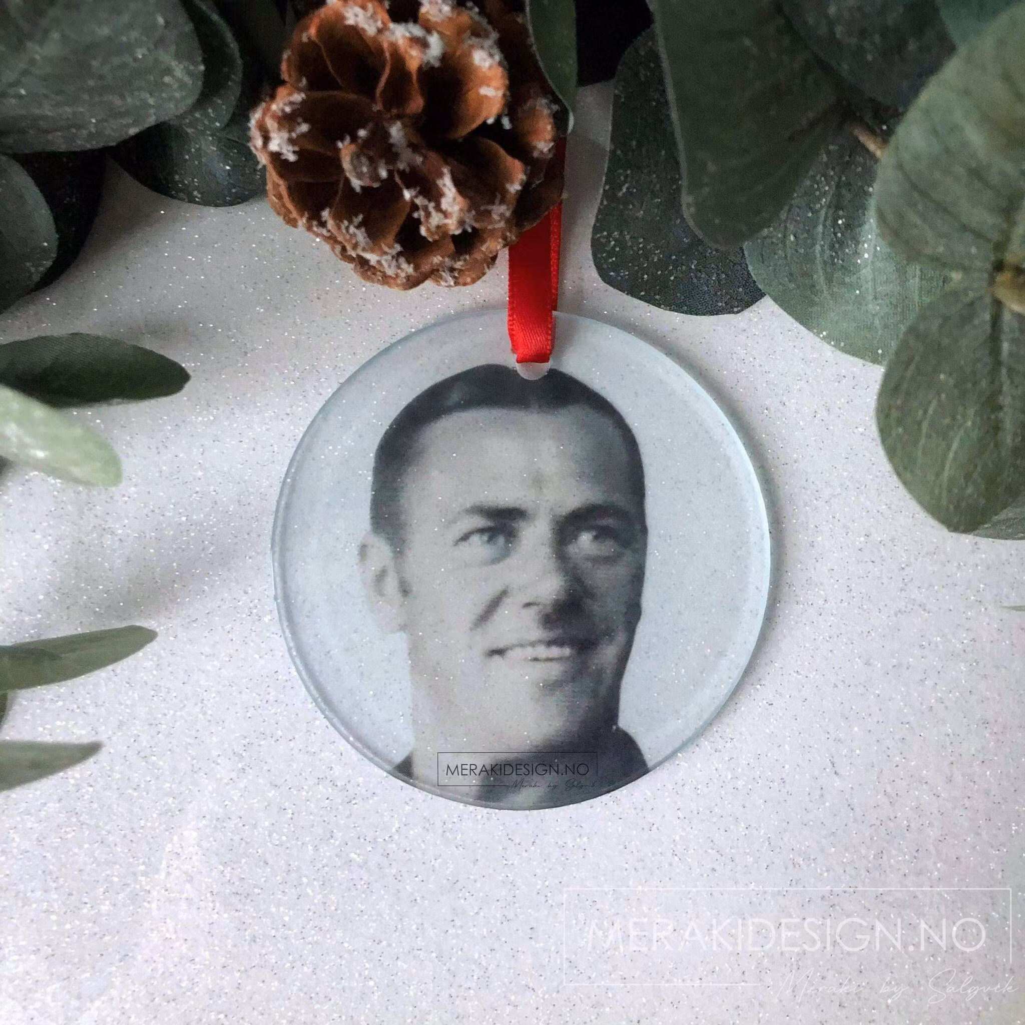 Glassornament med bilde