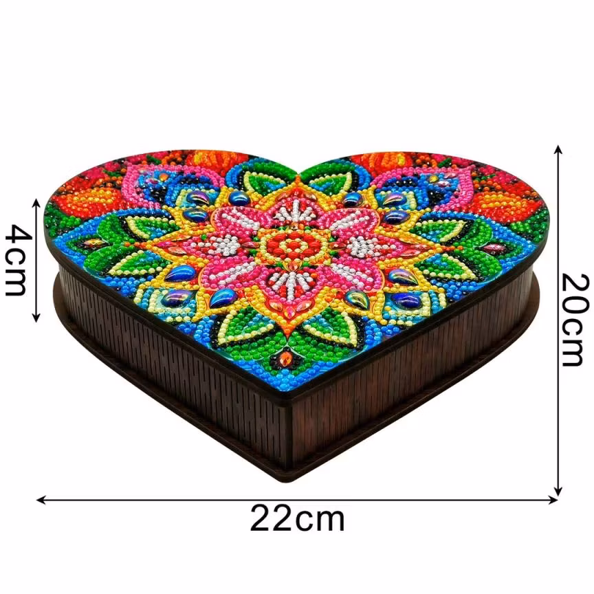 Boks hjerteformet mandala