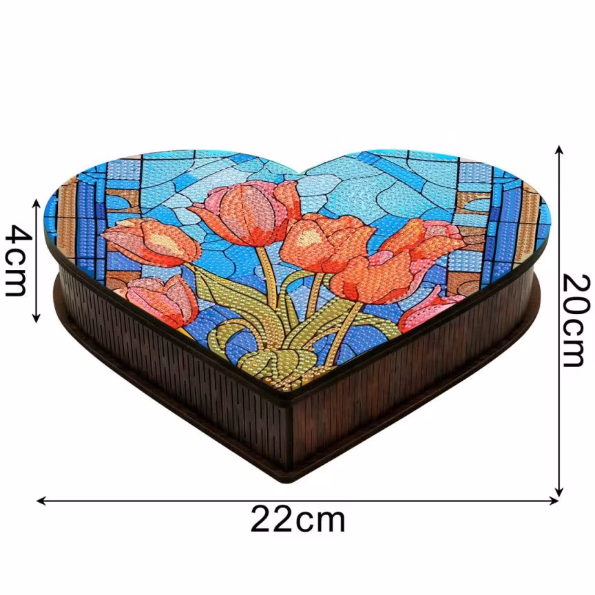 Boks hjerteformet mandala