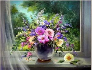 Blomster i vindueskarmen