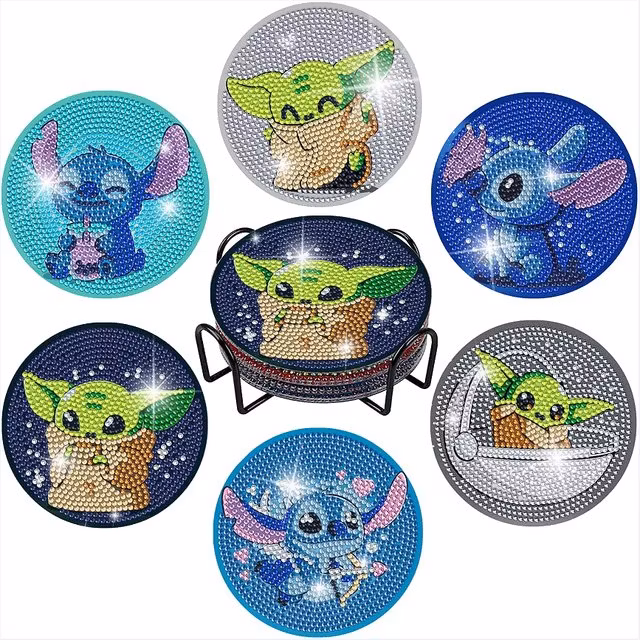 Glassbrikker Lilo og Yoda