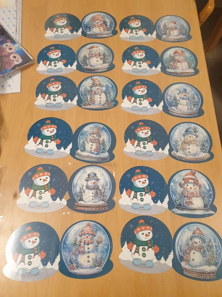 Julekort snøkule 12 i pakken