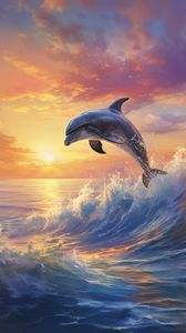 Delfin i solnedgang  ©Morgana.fantasy.ai