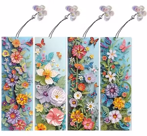 Fire blomster bokmerker i pakken